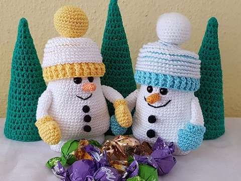 Häkelanleitung Weihnachtsdeko zum Befüllen - Lustiger Schneemann