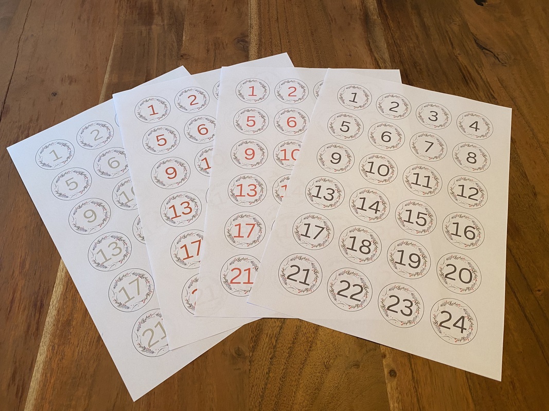 Zahlen für Adventskalender - PDF zum Ausdrucken - Bild 5