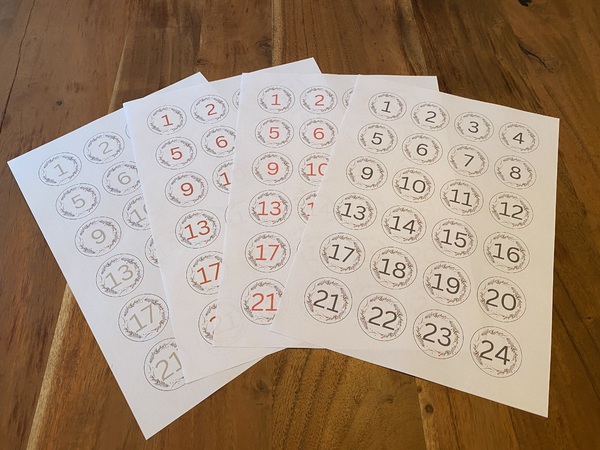  Zahlen für Adventskalender - PDF zum Ausdrucken 
