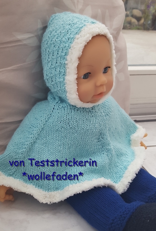 Wintercape / Weihnachtscape / Poncho für Puppen 35-46 cm - Strickanleitung