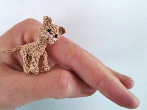 Miniature kitten, crochet micro cat, amigurumy kitty