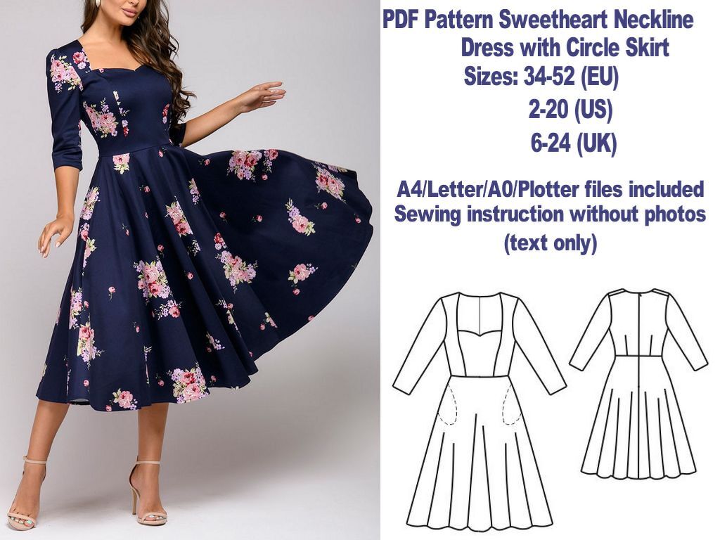 Sweetheart Neckline Dress Pattern, Sewing Patterns, Vintage Dress Pattern