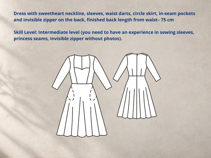 Sweetheart Neckline Dress Pattern, Sewing Patterns, Vintage Dress Pattern