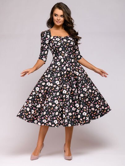 Sweetheart Neckline Dress Pattern, Sewing Patterns, Vintage Dress Pattern