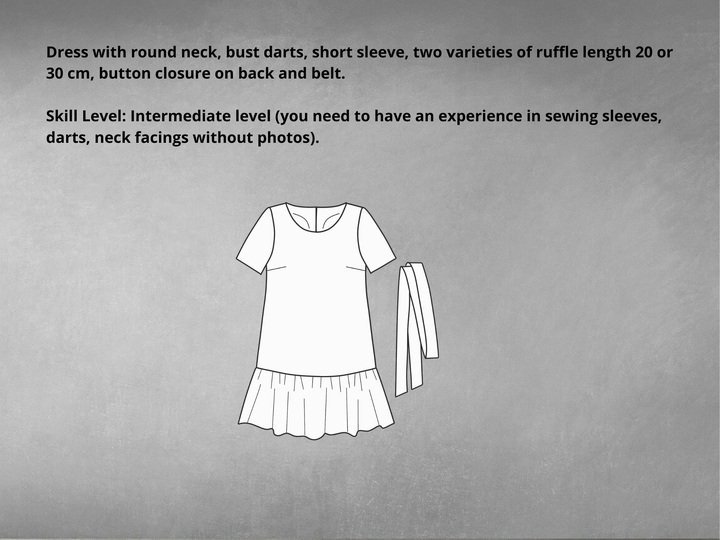 Free Dress Pattern Ruffle Hem Dress Pattern Free PDF Dress Pattern Dress