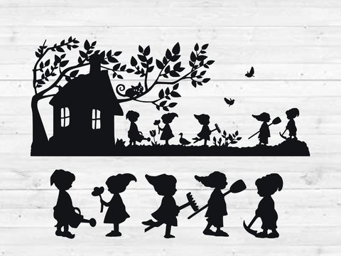 Plotterdatei Zwerg Welt, SVG zum selber plotten