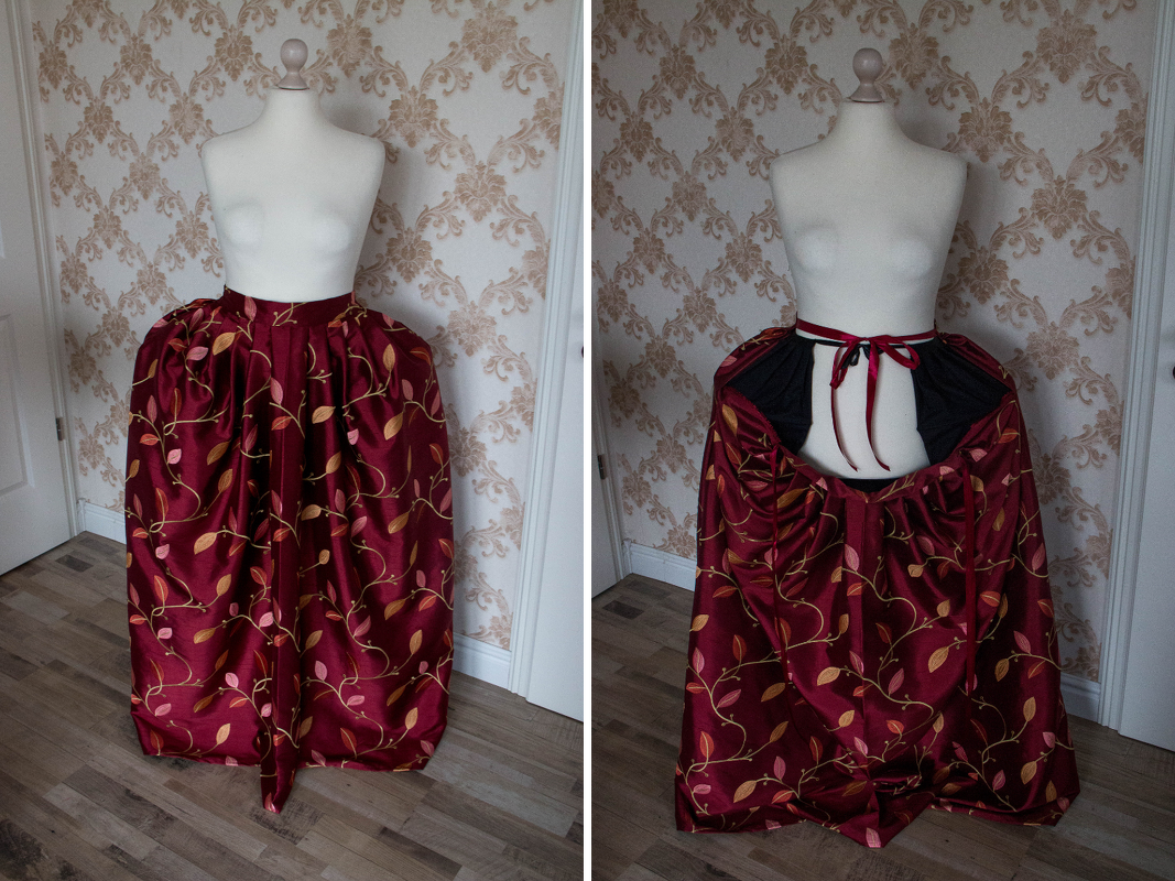 Anleitung anpassbarer Maxirock mit geteiltem Bund nach historischem Vorbild - Bild 2