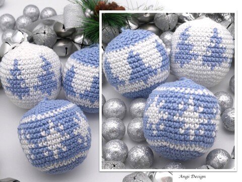 Häkelanleitung für Weihnachtskugeln - 3er Set zum Selbermachen