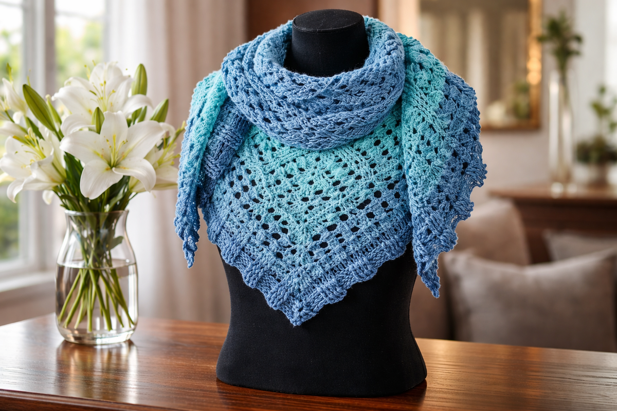 Triangular scarf „Isberga BE“ – Crochet Pattern
