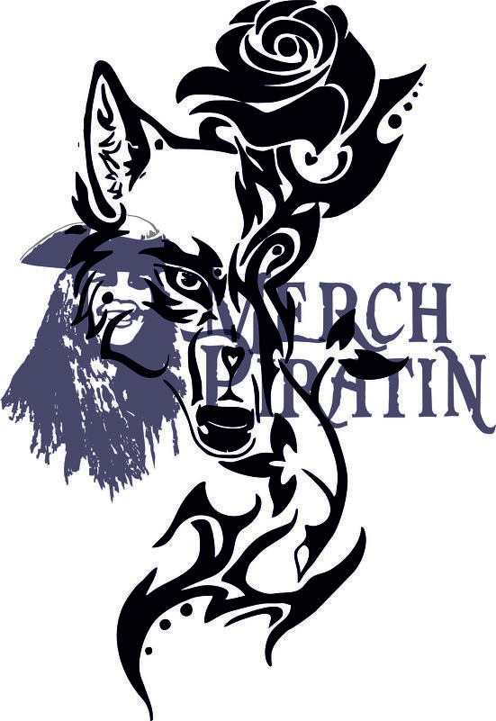 Plotterdatei Wolfskopf mit Rose