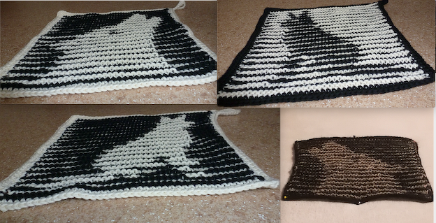 Hunde-Lappen - tierische Lappen mit Schattenstrickmotiven