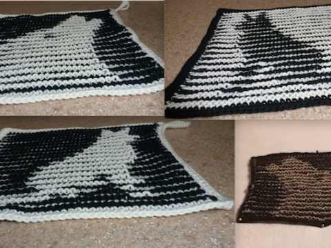 Hunde-Lappen - tierische Lappen mit Schattenstrickmotiven