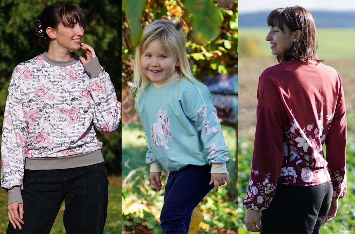 Kombi Shirt Lene nähen - Baby Gr.56/62  bis XXL (50/52) Set Sparset