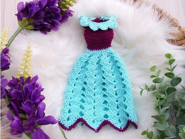 "ANNABEL" Dress with Hat for fashion dolls - crochetpattern