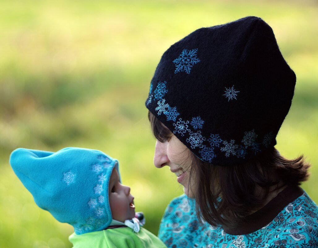 Stickdatei - Schneeflocken Bordüre für Mütze Toni