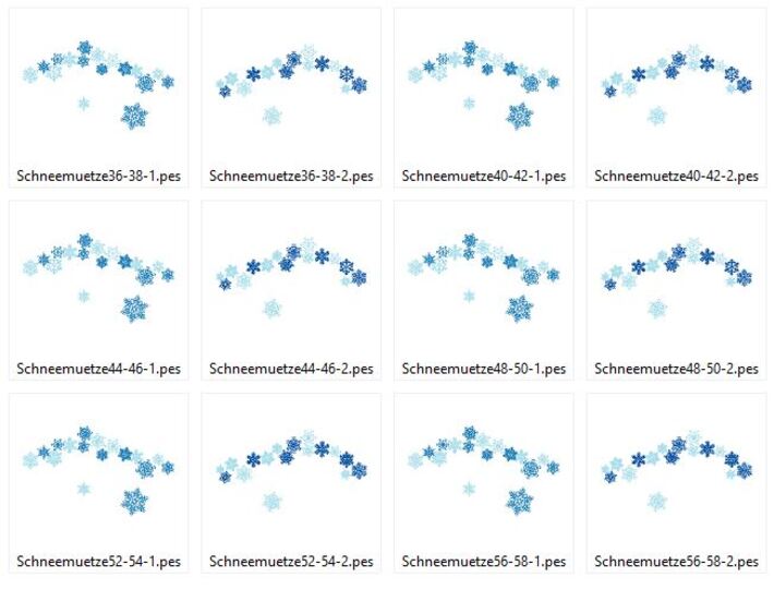 Stickdatei - Schneeflocken Bordüre für Mütze Toni