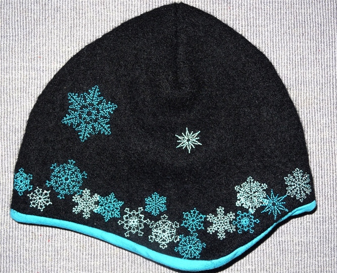 Stickdatei - Schneeflocken Bordüre für Mütze Toni