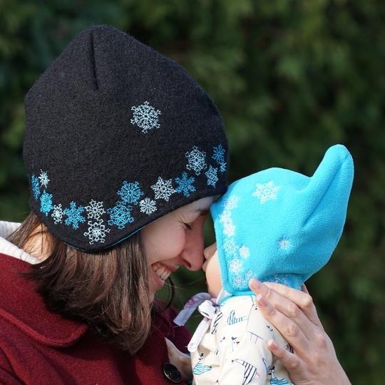 Stickdatei - Schneeflocken Bordüre für Mütze Toni