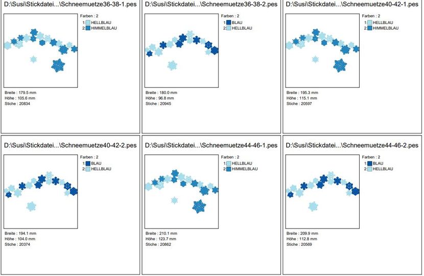 Stickdatei - Schneeflocken Bordüre für Mütze Toni