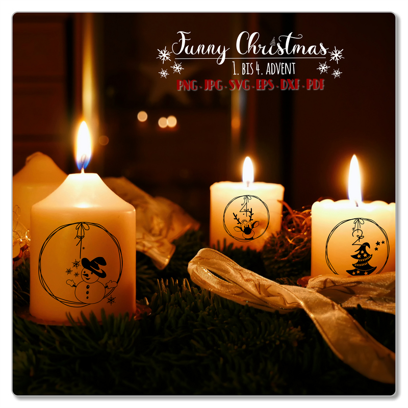 Adventskranz basteln Zahlen Advent svg Plotterdatei  Weihnachtskranz - Bild 2