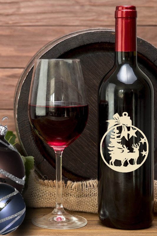 Plotterdatei Weihnachtskugel Reh. Hirsch SVG zum selber plotten - Bild 5