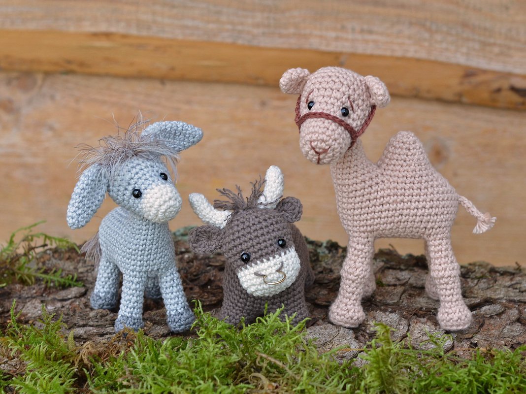 Krippentiere 3er Set Esel Ochse Kamel für Krippe - Bild 14