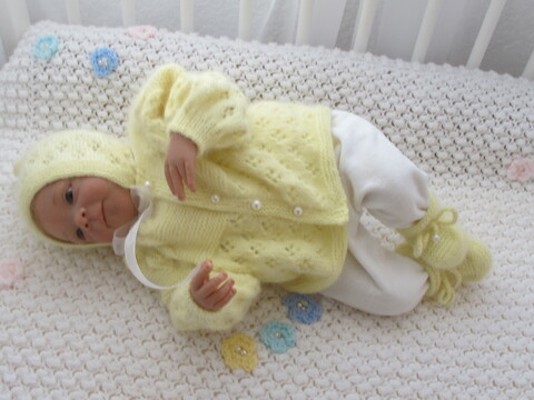 Babygarnitur HILDA Gr. 50 3-teilig Handarbeit