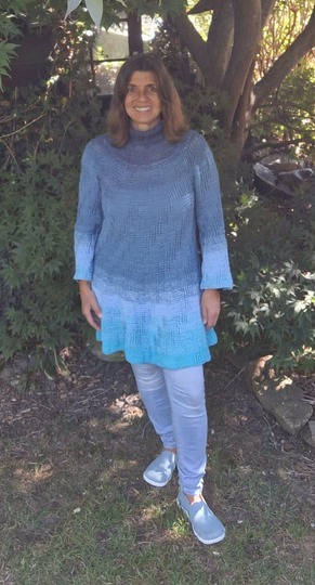 Rollkragenpullover/Kleid Stairways, Häkelanleitung