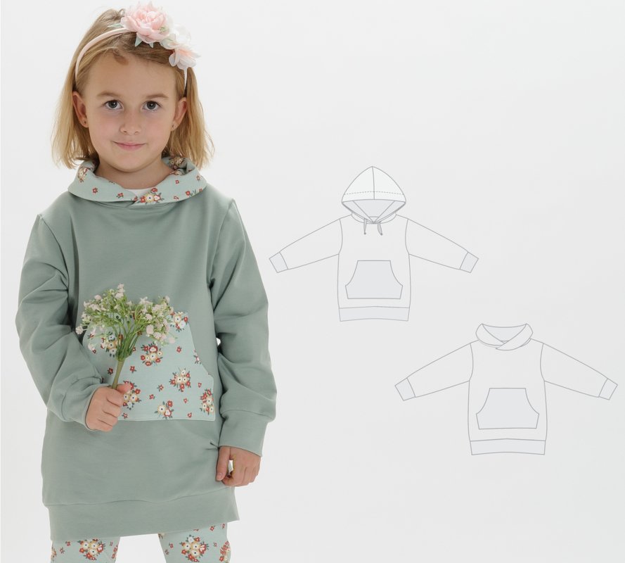ARWEN – Schnittmuster Tunika Hoodie für Kinder (Gr. 80–146) PDF