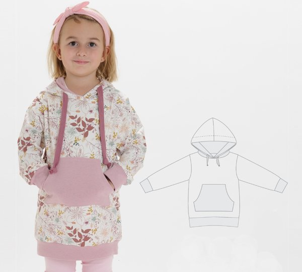 ARWEN – Kids Tunic Hoodie Sewing Pattern PDF (Sizes 12M–11Y)