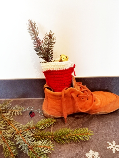 Häkelanleitung Nikolausstiefel