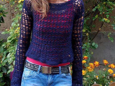 Häkelanleitung Pullover "blueline"