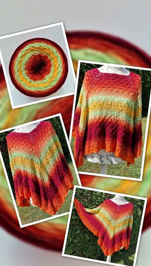 Häkelanleitung Puschel Poncho