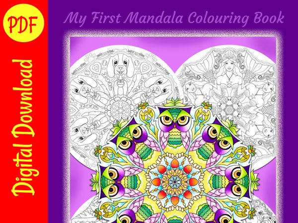 27 Fantasy Mandalas, Printable Colouring Book For Children & Adults