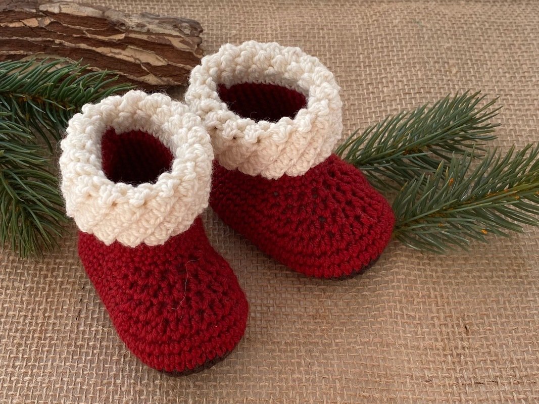 Baby-Stiefel „Santa“ (0-6 Monate), Häkelanleitung - Bild 4