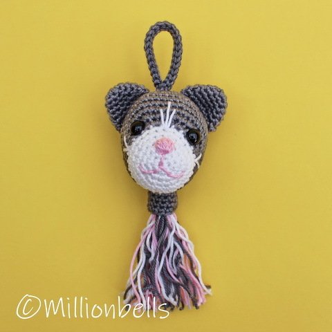 Cat Keychain Kitty Crochet Pattern Amigurumi Animal Bag Ornament Christmas - Image 2