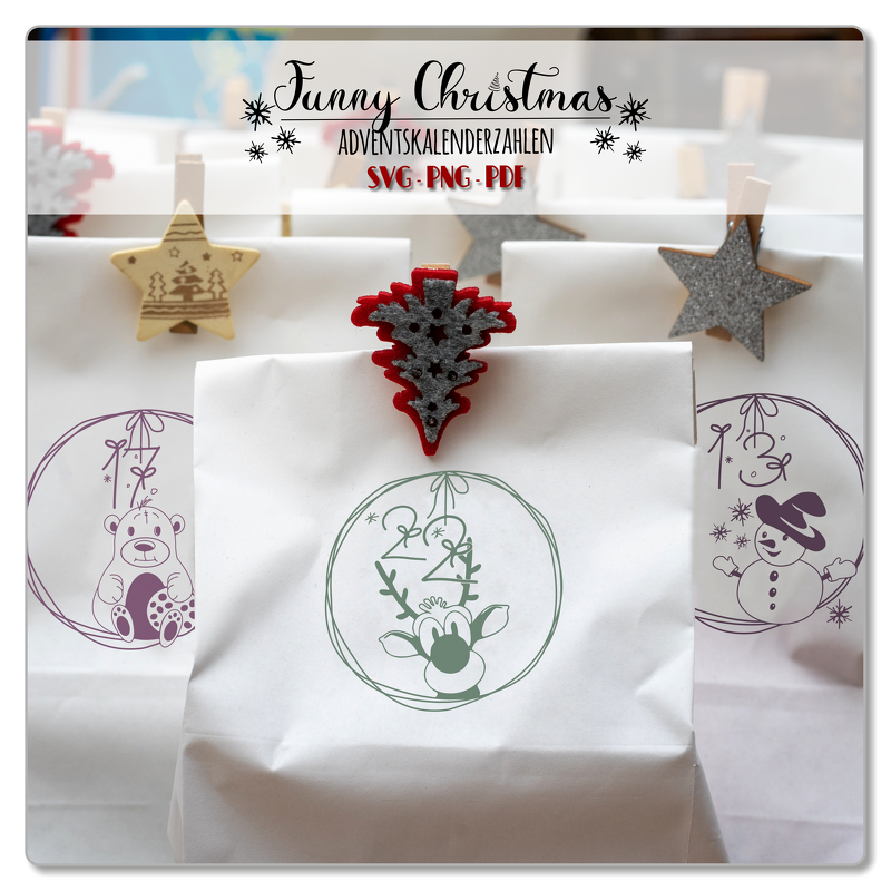 Ziffern Zahlen für Adventskalender Weihnachtskalender Plotten - Bild 2