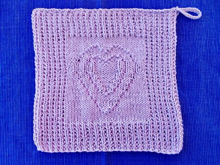 Gästehandtuch + Waschlappen mit Herzmotiv - Sparset Strickanleitung