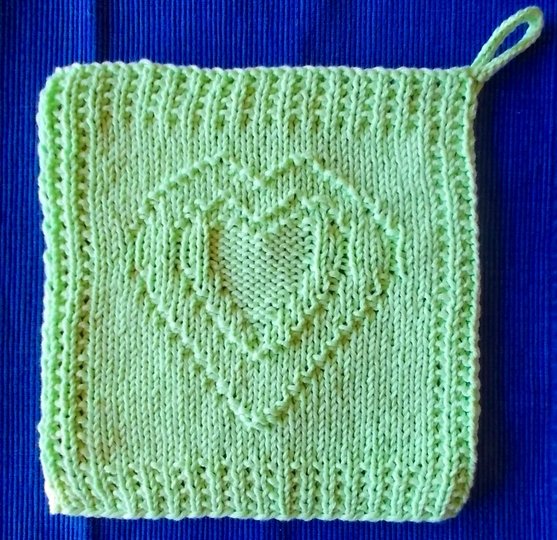 Gästehandtuch + Waschlappen mit Herzmotiv - Sparset Strickanleitung