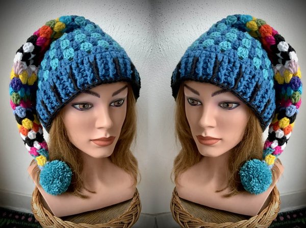 Zipfelmütze mit dem einfachen Grannymuster