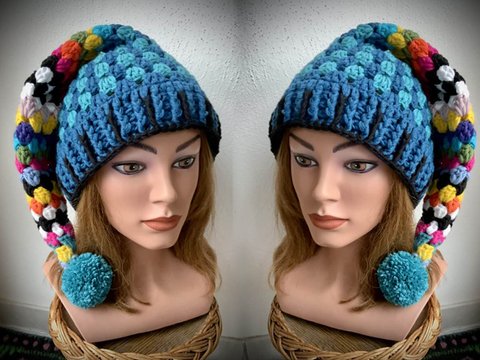 Zipfelmütze mit dem einfachen Grannymuster