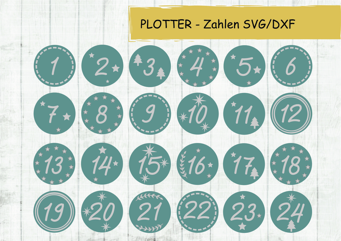 NEU !!!  Plottervorlage Zahlen Adventskalender