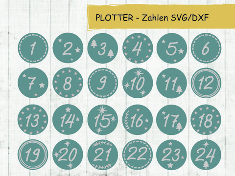 NEU !!!  Plottervorlage Zahlen Adventskalender