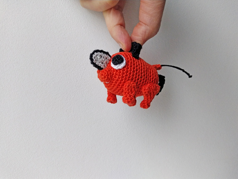 Crochet Devil the chainsaw, amigurumi tiny doll, pocket friend