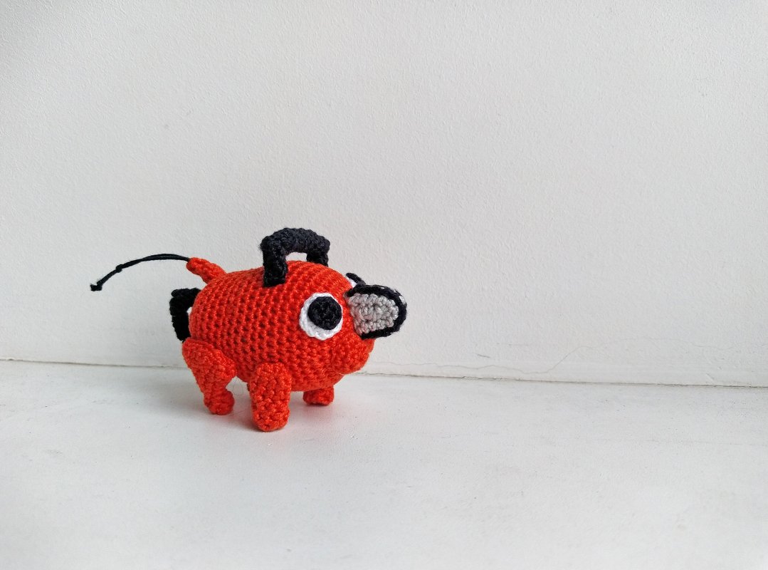 Crochet Devil the chainsaw, amigurumi tiny doll, pocket friend - Image 2