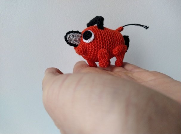 Crochet Devil the chainsaw, amigurumi tiny doll, pocket friend