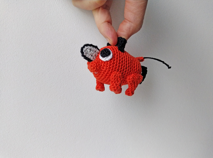 Crochet Devil the chainsaw, amigurumi tiny doll, pocket friend