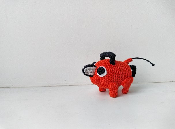 Crochet Devil the chainsaw, amigurumi tiny doll, pocket friend
