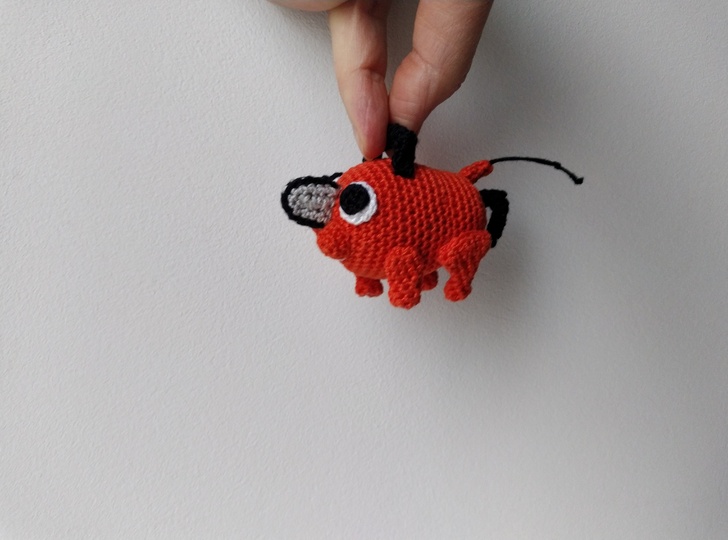 Crochet Devil the chainsaw, amigurumi tiny doll, pocket friend