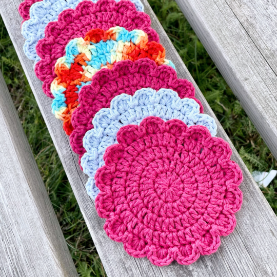 Häkelanleitung Untersetzer Blume